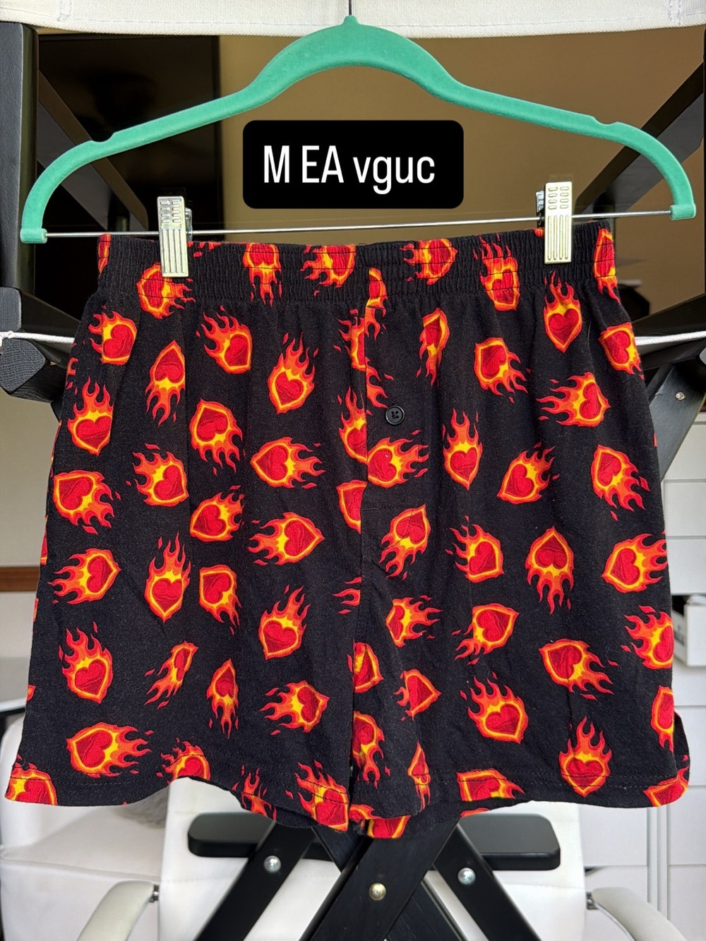 Flaming heart boxer shorts